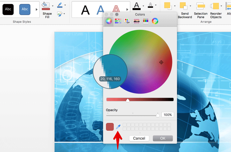 enter a color code on powerpoint for mac 2016